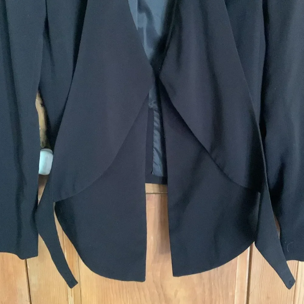 Alice + Olivia black long draped collar tuxedo style blazer